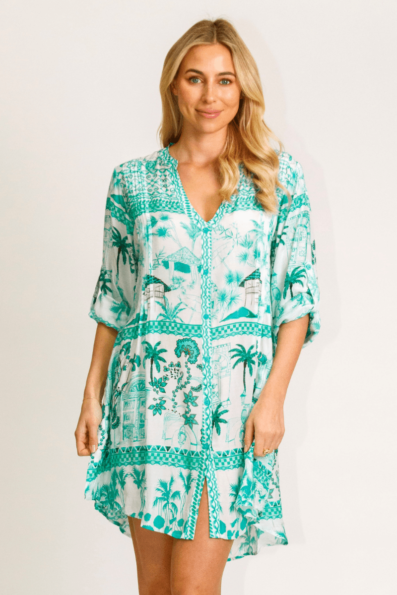 Lula Life Moffat Long Sleeve Top Sea Green.