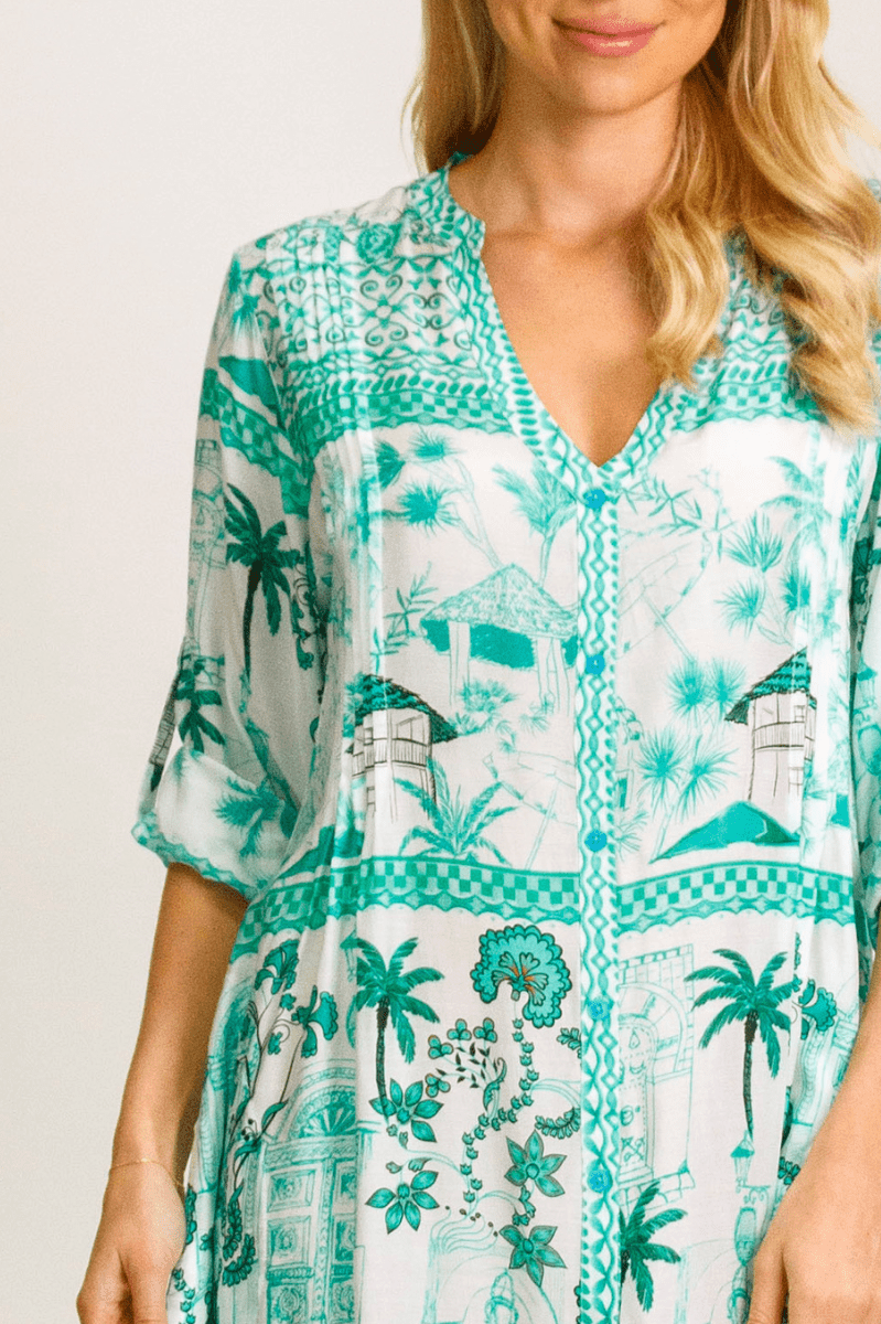 Lula Life Moffat Long Sleeve Top Sea Green.