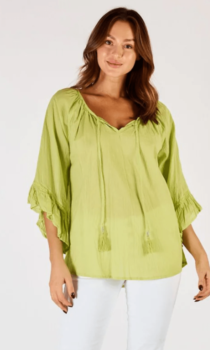 Lula Life Chloe Cotton Top Lime.
