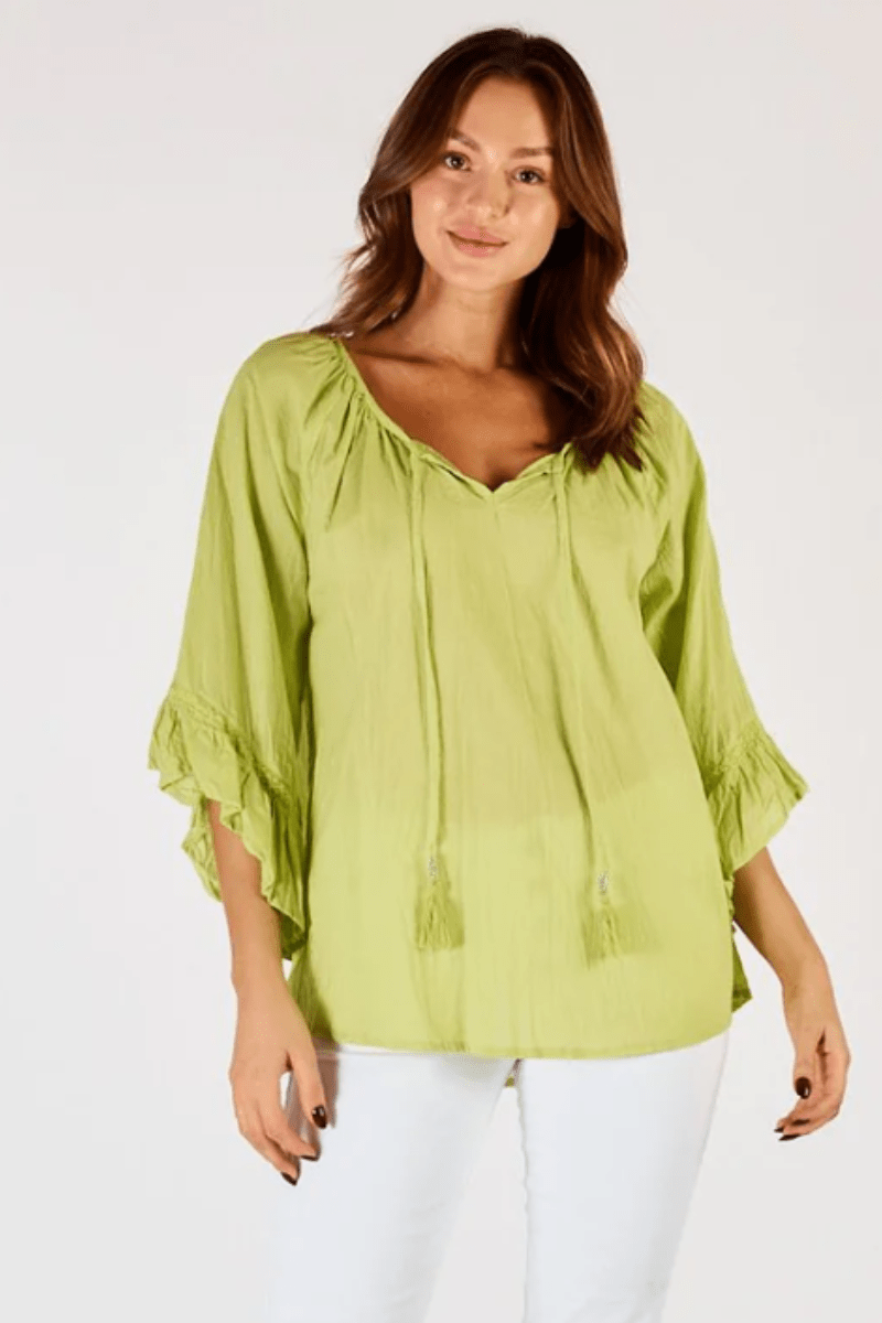 Lula Life Chloe Cotton Top Lime.