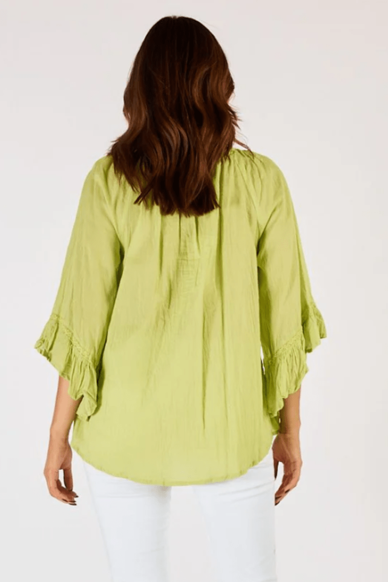 Lula Life Chloe Cotton Top Lime.