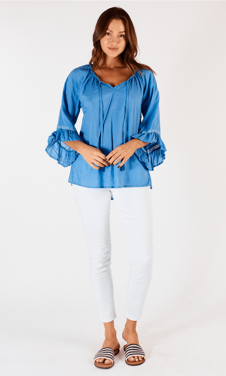 Lula Life Chloe Cotton Top Perriwinkle.