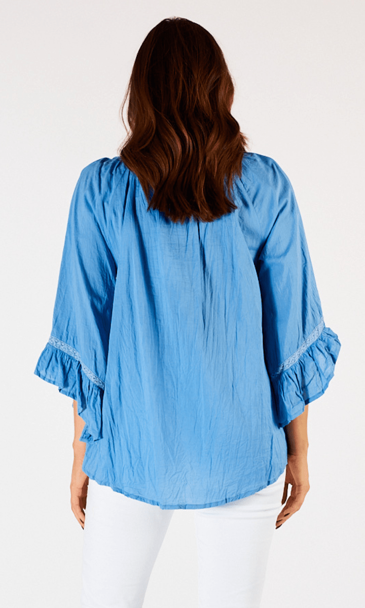 Lula Life Chloe Cotton Top Perriwinkle.