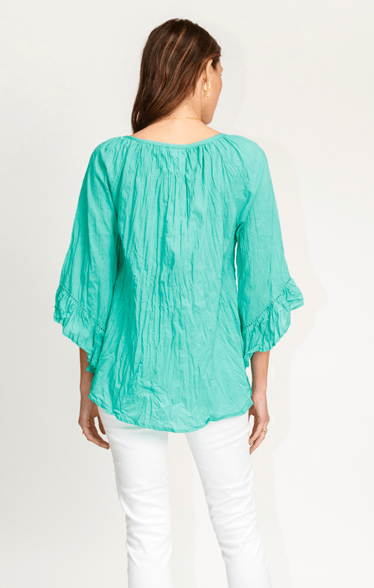Lula Life Chloe Cotton Top Sea On Sale.