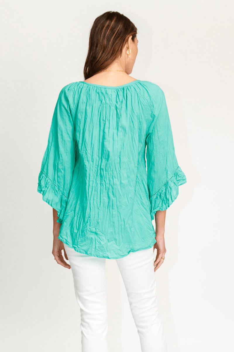Lula Life Chloe Cotton Top Sea On Sale.