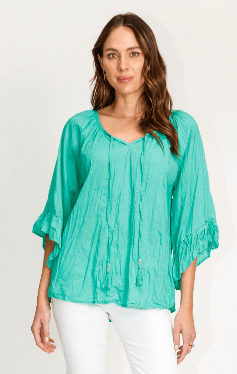 Lula Life Chloe Cotton Top Sea On Sale.