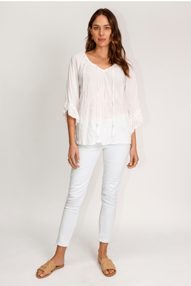 Lula Life Chloe Cotton Top White.