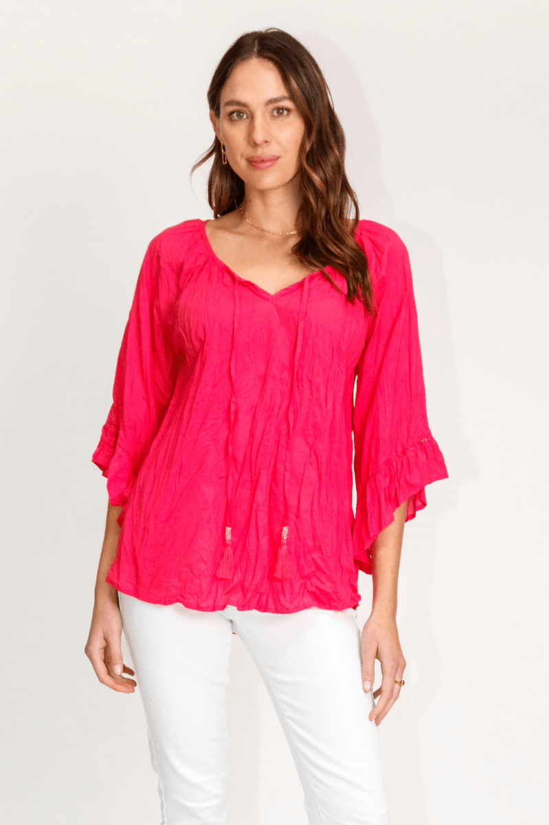 Lula Life Chloe Cotton Top Melon On Sale.