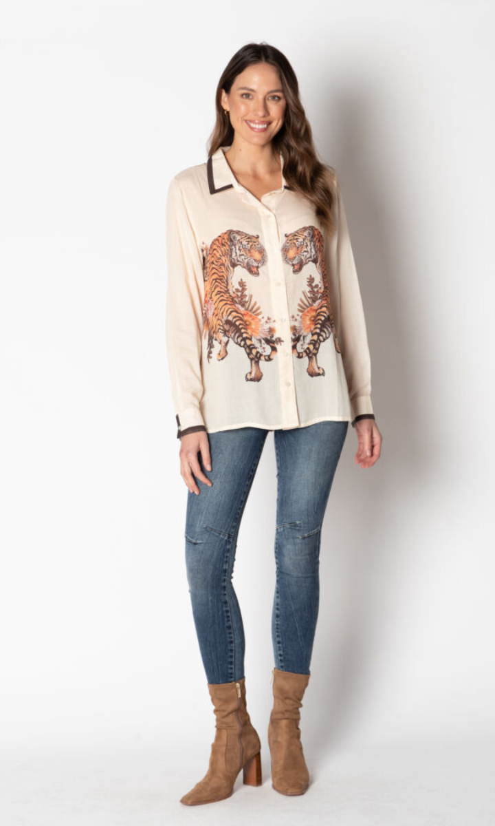 Lula Soul Tiger Shirt - Cream.