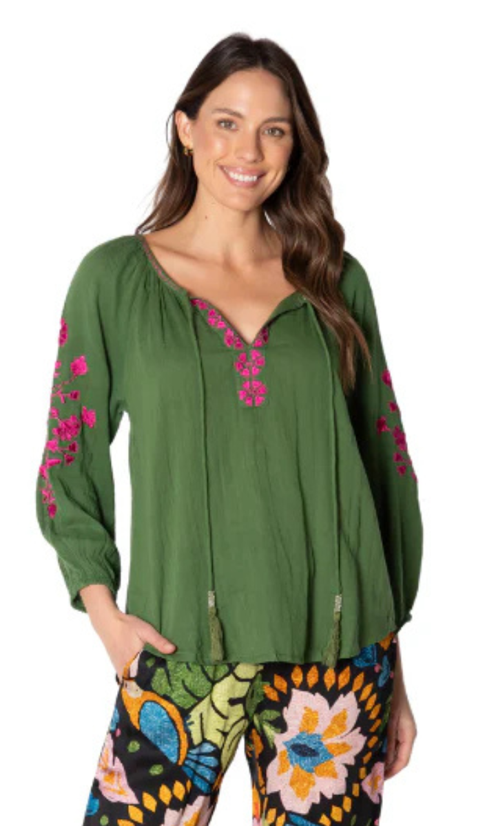 Lula Soul Rosario Shirt - Olive.