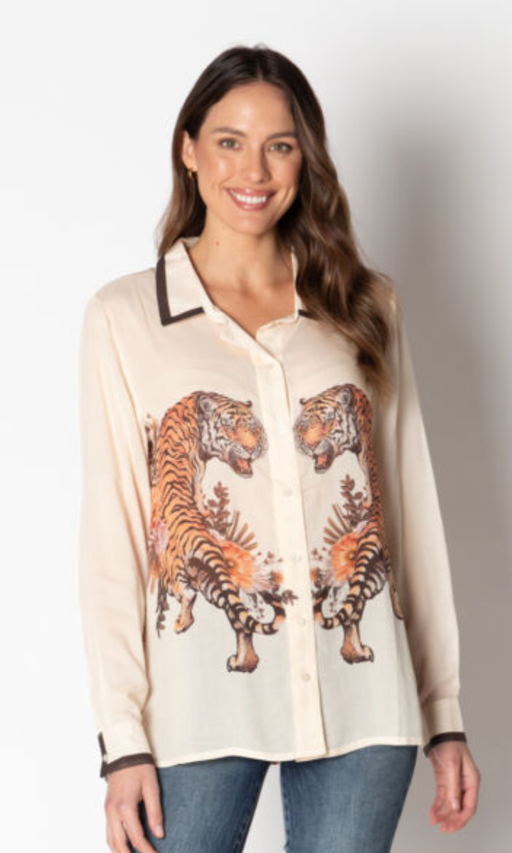 Lula Soul Tiger Shirt - Cream.