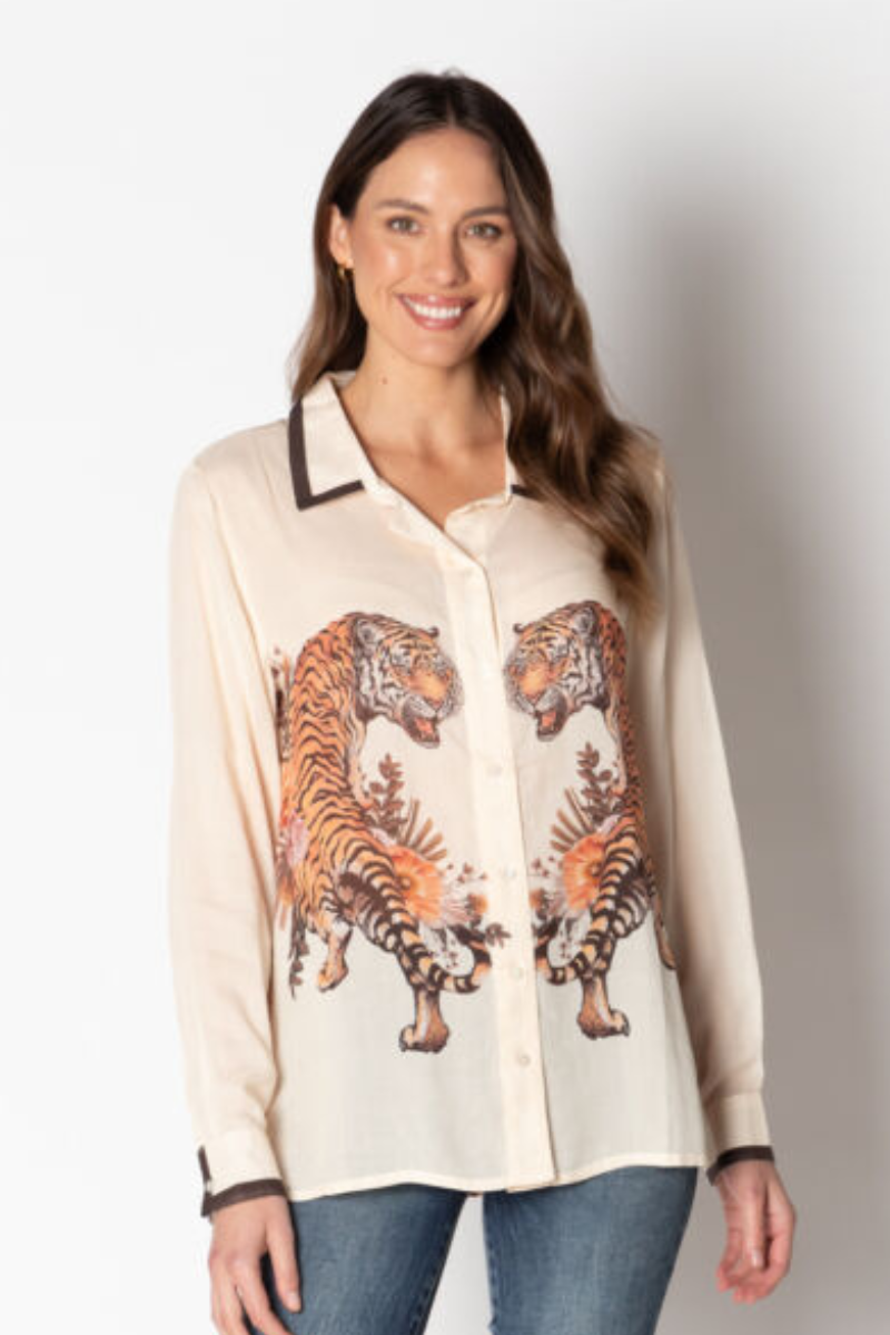 Lula Soul Tiger Shirt - Cream.