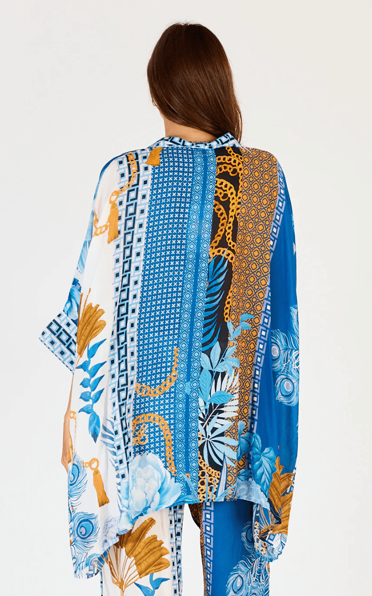 Lula Soul Ravello Kaftan Shirt Azure.