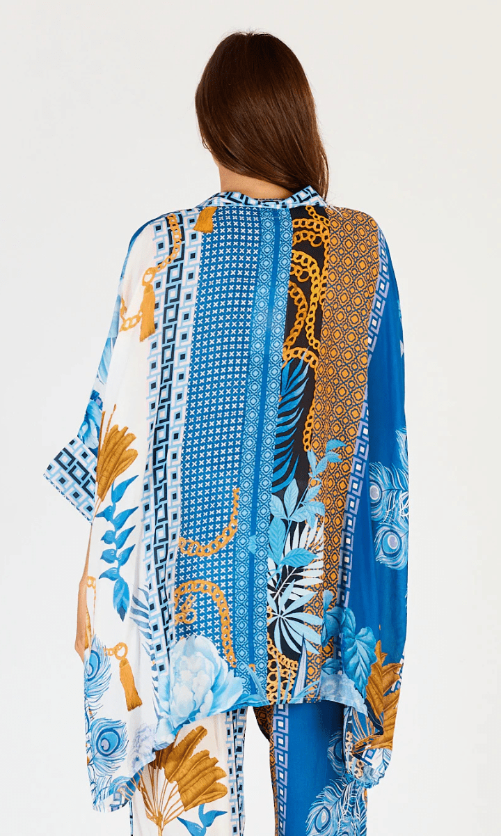 Lula Soul Ravello Kaftan Shirt Azure.