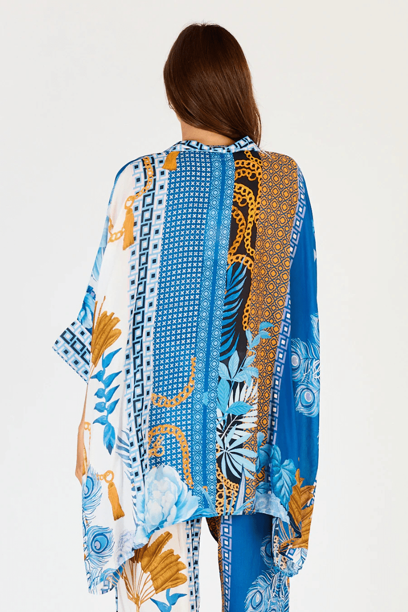 Lula Soul Ravello Kaftan Shirt Azure.