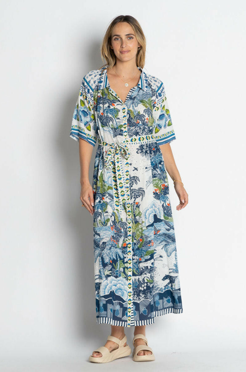 Lula Life Dita Shirtdress Ocean.