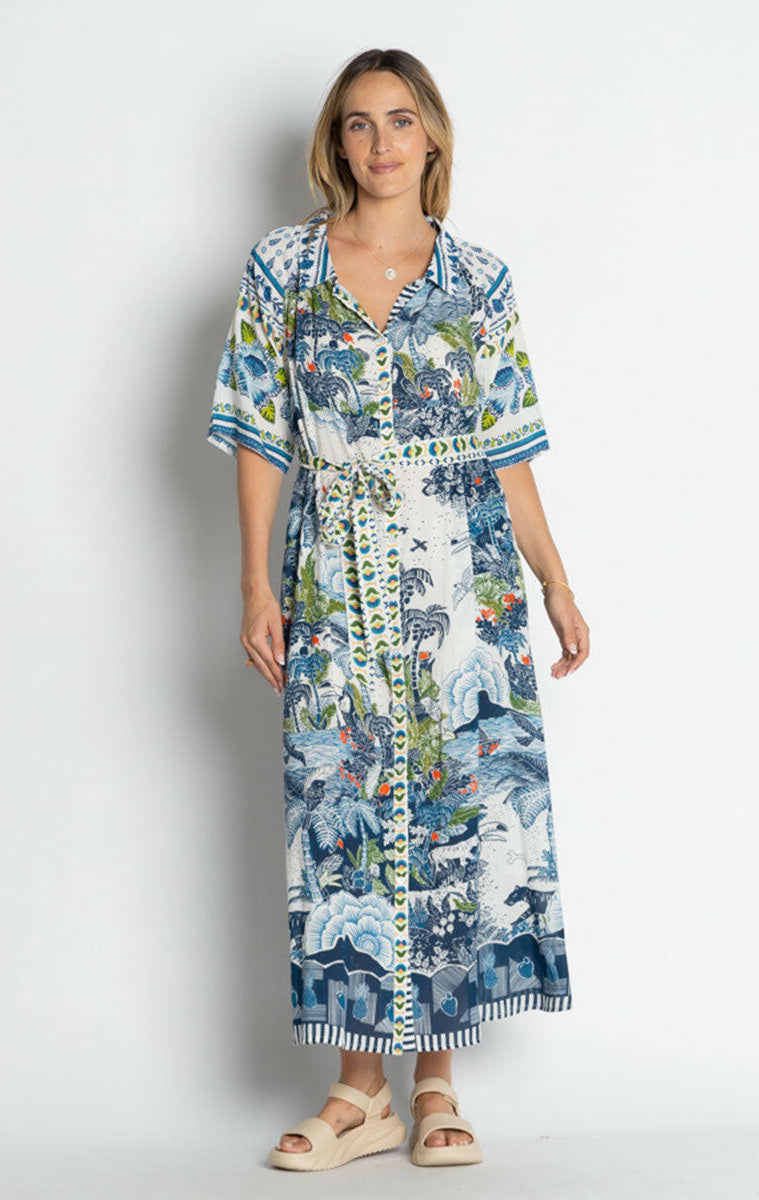 Lula Life Dita Shirtdress Ocean.