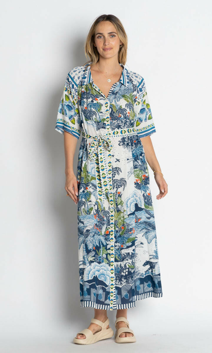 Lula Life Dita Shirtdress Ocean.