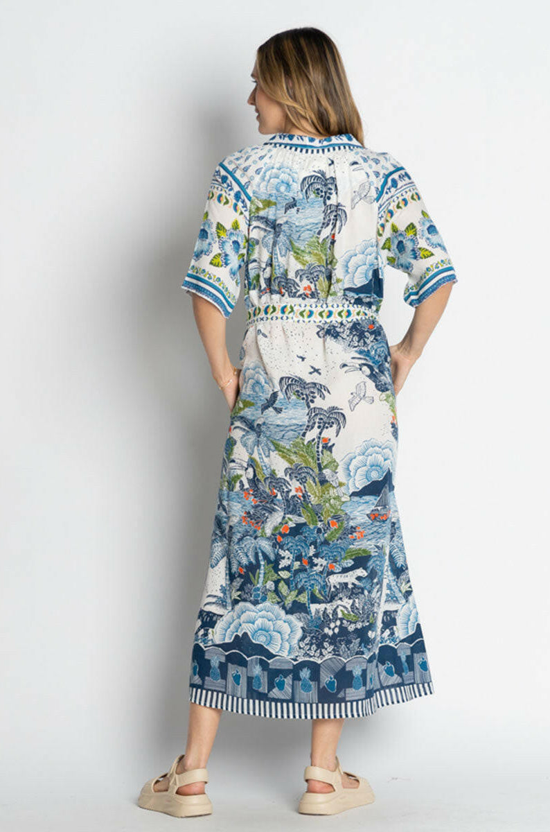 Lula Life Dita Shirtdress Ocean.