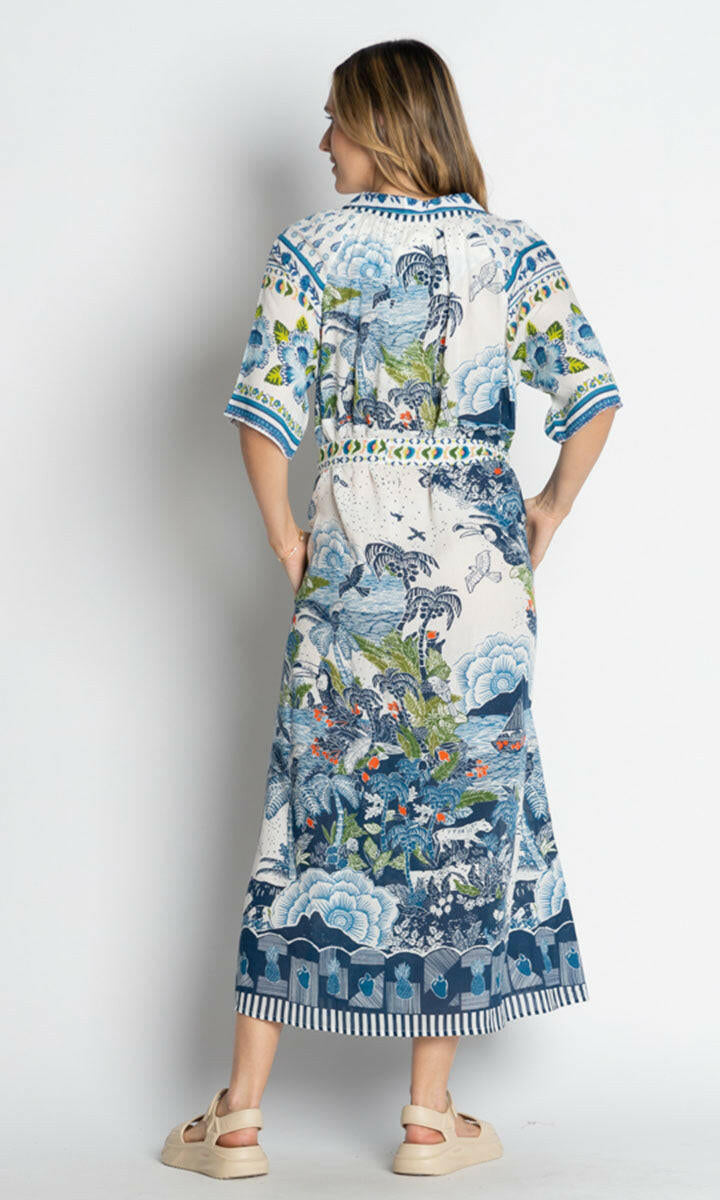 Lula Life Dita Shirtdress Ocean.