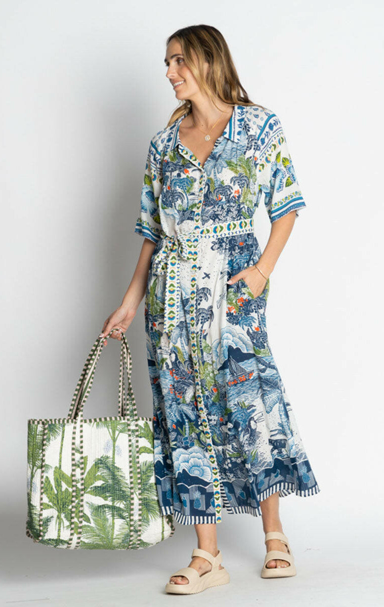 Lula Life Dita Shirtdress Ocean.