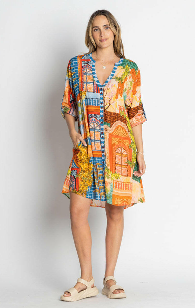 Lula Life Lanthea Button Dress Multi.