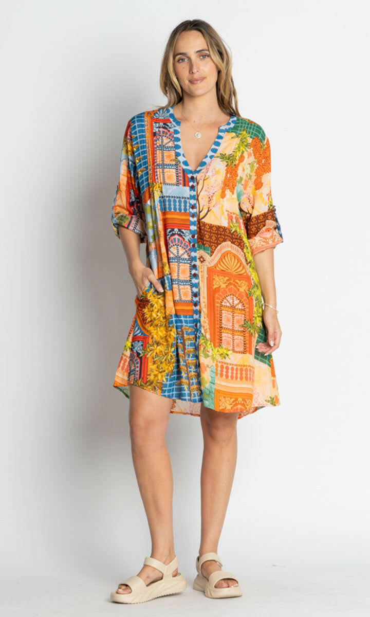 Lula Life Lanthea Button Dress Multi.