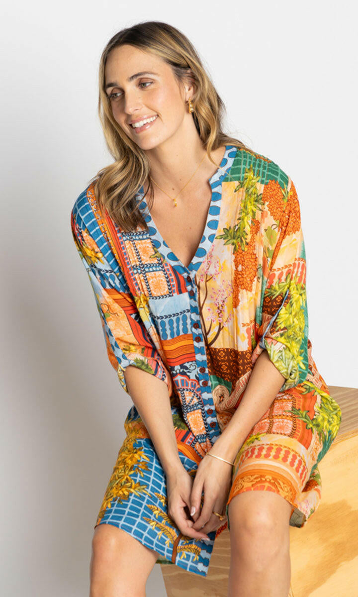 Lula Life Lanthea Button Dress Multi.