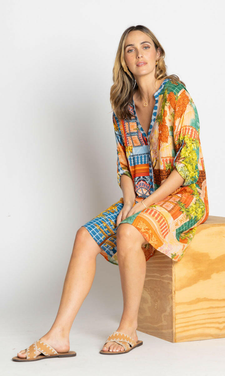 Lula Life Lanthea Button Dress Multi.