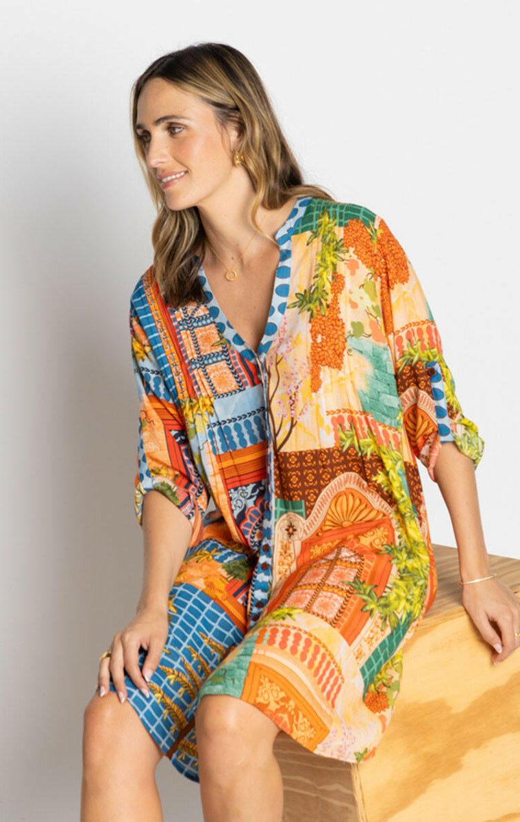 Lula Life Lanthea Button Dress Multi.