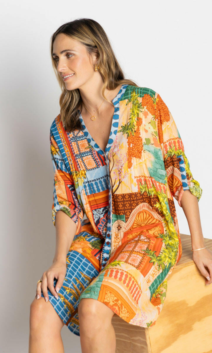 Lula Life Lanthea Button Dress Multi.