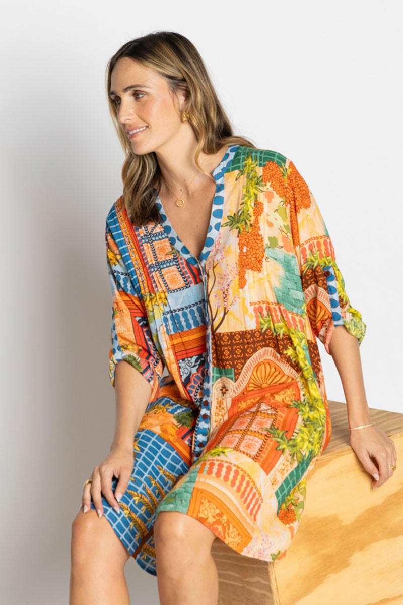 Lula Life Lanthea Button Dress Multi.