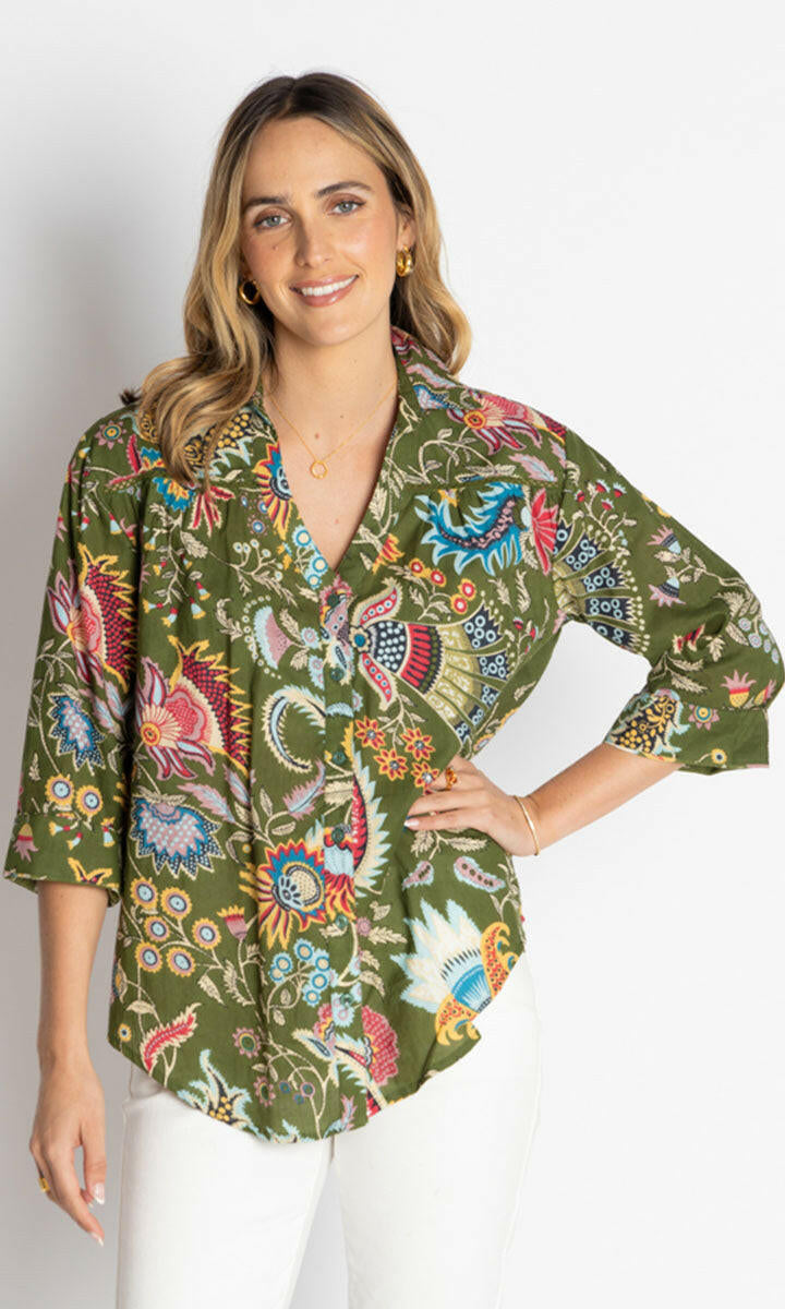 Lula Life Nandita Shirt Olive.