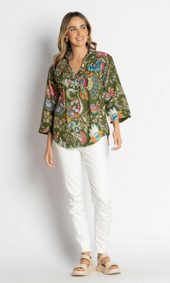 Lula Life Nandita Shirt Olive.