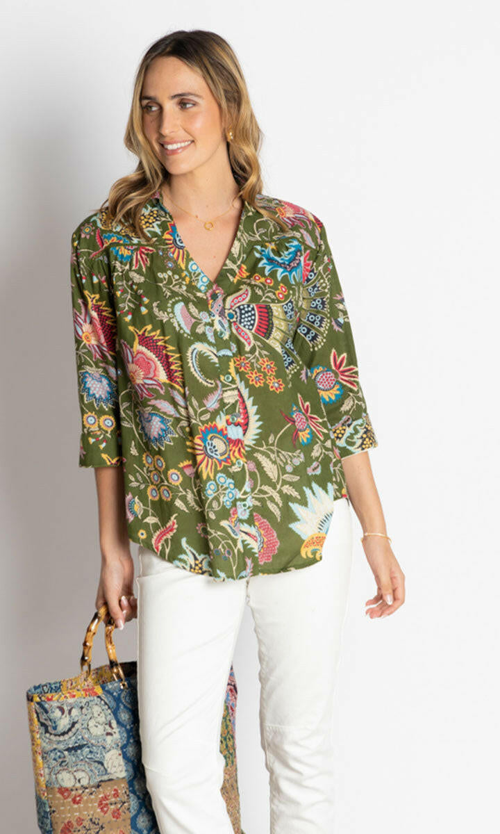 Lula Life Nandita Shirt Olive.