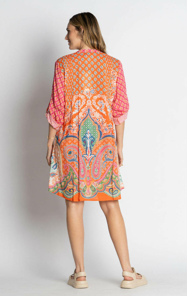 Lula Life Sarai Button Dress Flame.