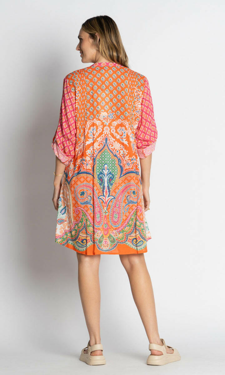 Lula Life Sarai Button Dress Flame.