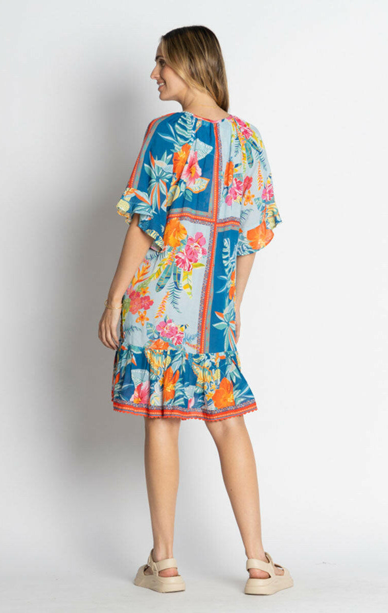 Lula Life Serilda Shirred Dress - Ocean.