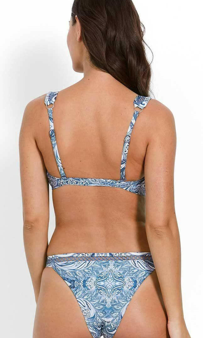 Milea Indian Ink D Cup Fixed Tri Bra Flowers.