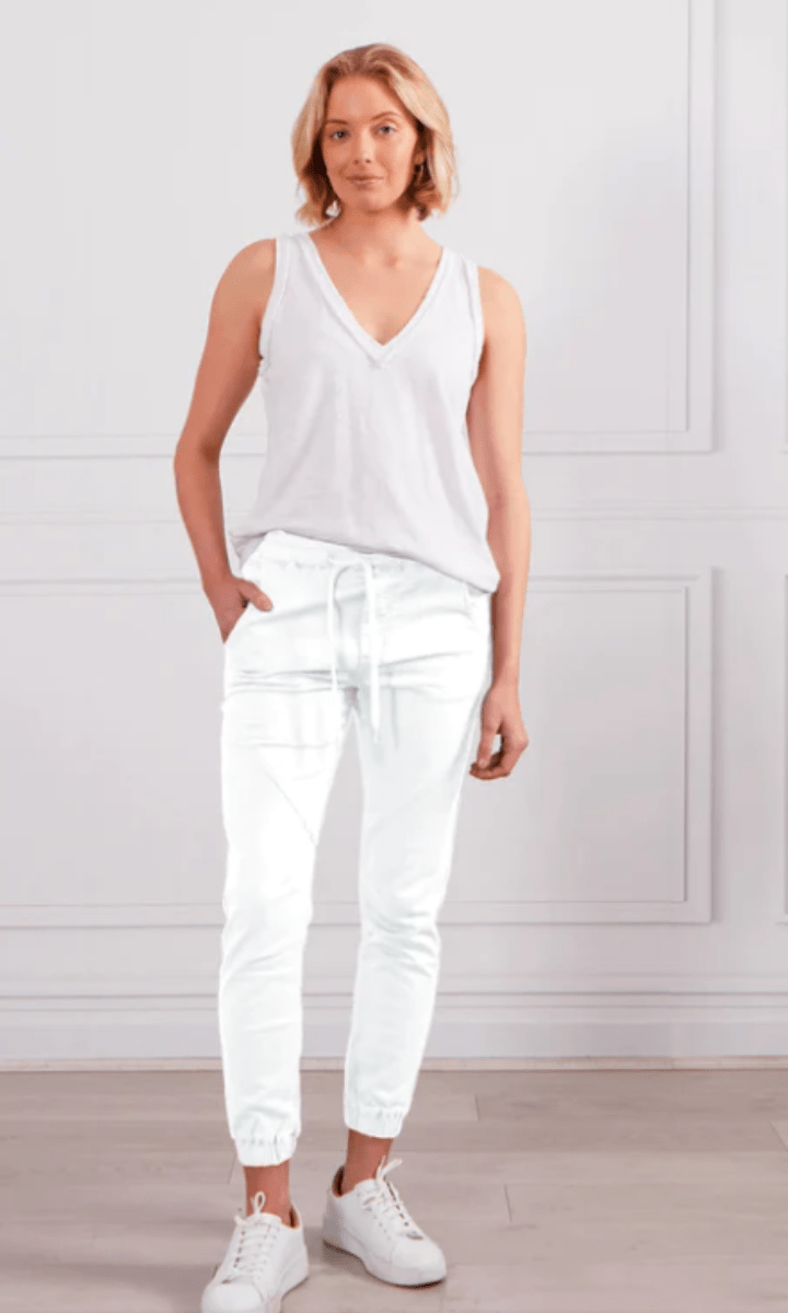 Monaco Jeans Blake Jogger White Pants.
