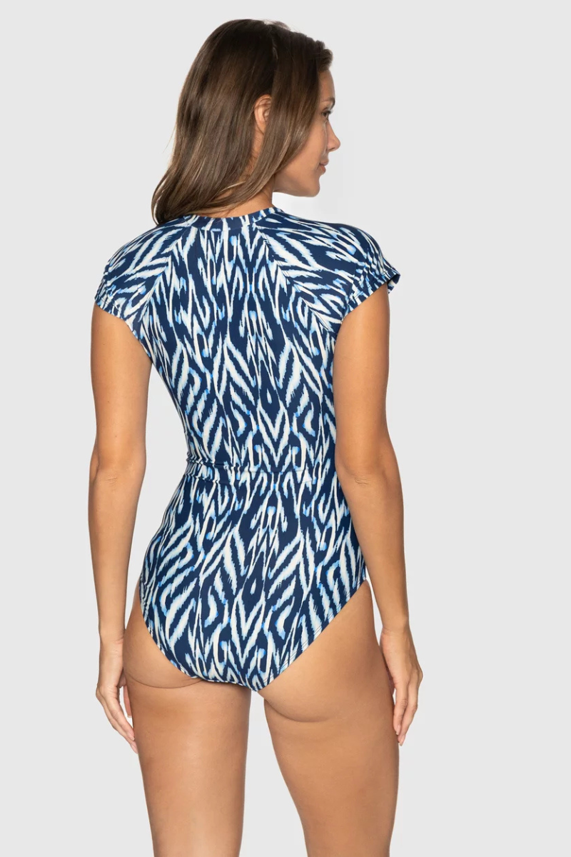 Nip Tuck Odisha Una Full Zip Sunsuit One Piece - Navy.