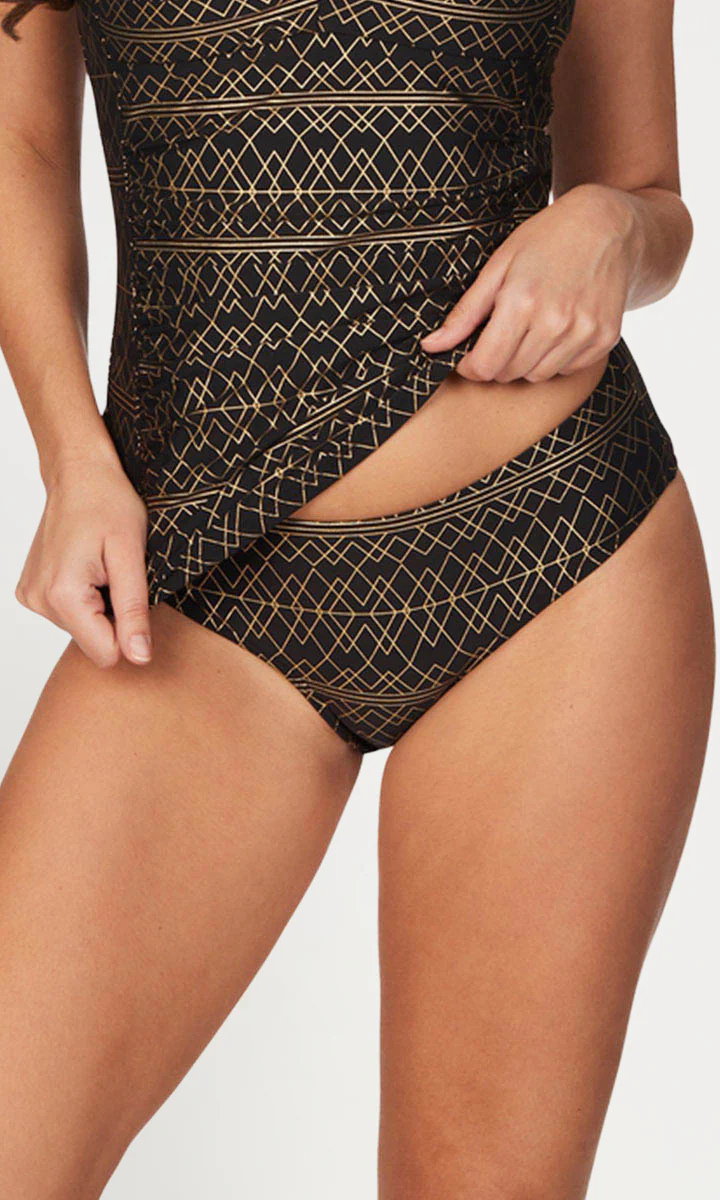 Nip Tuck Deco Foil Joanne Tankini Set - Black.