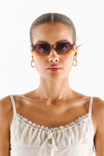 Okkia Andrea Sunglasses - Havana Yellow.