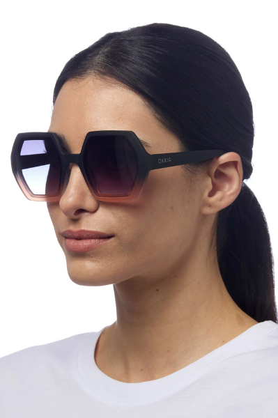 Okkia Emma Sunglasses - Black Shaded Rose.