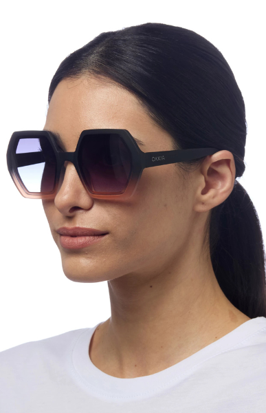 Okkia Emma Sunglasses - Black Shaded Rose.