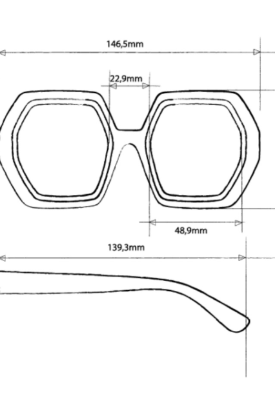 Okkia Emma Sunglasses - Black Shaded Rose.