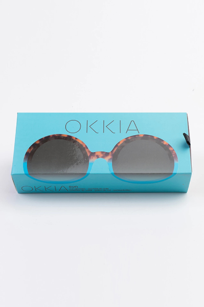 Okkia Monica Sunglasses - Havana and Blue.