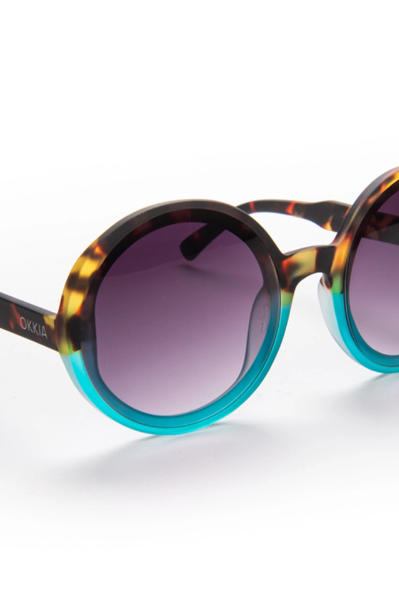 Okkia Monica Sunglasses - Havana and Blue.