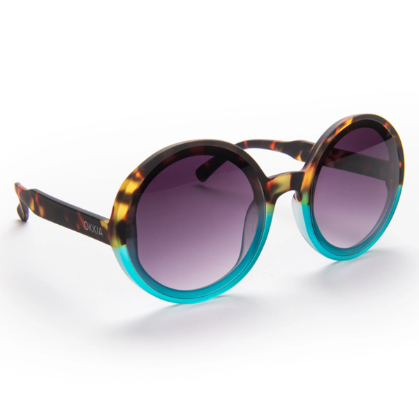 Okkia Monica Sunglasses - Havana and Blue.