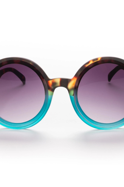 Okkia Monica Sunglasses - Havana and Blue.